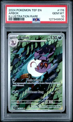 Arbok Pokemon Tef En-Temporal Forces 176 Illustration Rare NM PSA 10 - Image 1