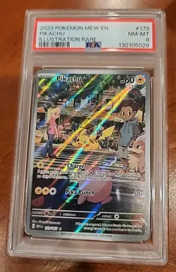 2023 POKEMON MEW EN-151 ILLUSTRATION RARE #173 PIKACHU PSA 8 - Image 1