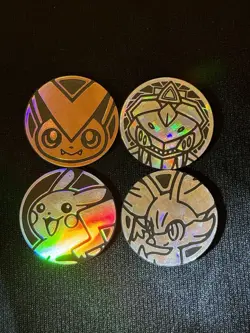 Pokemon TCG Flip Coin Set - Pikachu Victini Genesect Fennekin - Image 2