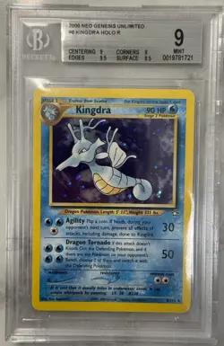 2000 Pokemon Kingdra Holo Neo Genesis Unlimited #8 BGS 9 Mint Rare Vintage - Image 1