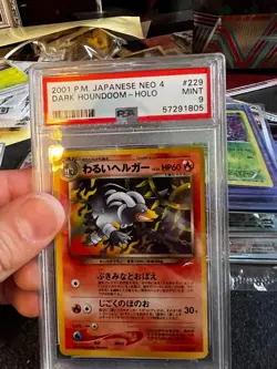 Pokemon Neo Destiny Japanese Dark Houndoom 229 PSA Mint 9 - Image 1