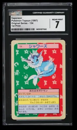 1997 Pokemon Topsun Original Series Vaporeon CGC 7 Japanese #134 1st Print - Image 1