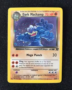 Pokemon TCG Dark Machamp Rare Holo 10/82 Team Rocket LP/NM Condition WOTC 2000 - Image 1