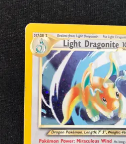 Pokemon TCG Light Dragonite Rare Holo 14/105 Neo Destiny MP Condition WOTC 2002 - Image 3