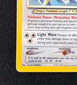 Pokemon TCG Light Dragonite Rare Holo 14/105 Neo Destiny MP Condition WOTC 2002 - Image 5