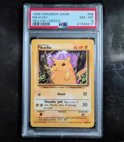 PSA 8 NM - MINT 1999 BASE SET POKEMON PIKACHU YELLOW CHEEKS 58/102 #58 GRADED - Image 1