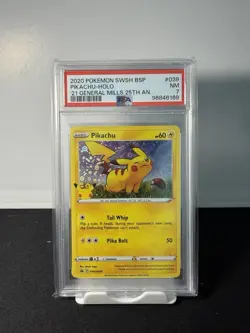 Pokemon Pikachu SWSH039 25th Anniversary Promo Holo PSA 7 - Image 1