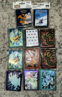 Pokemon ETB Sleeve Lot Various Sets (11 Brand New Packs of 65) - Image 1