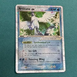 Heavy wear Pokemon TCG 2005 Vintage Articuno EX #32 Black Star Promo Holo - HP - Image 2