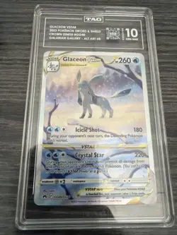 Full Art Glaceon VSTAR Pokemon Sword Shield Crown Zenith Galarian Gallery TAG 10 - Image 1