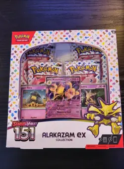 Pokemon TCG Scarlet and Violet - 151 Alakazam ex Collection Box - 4 Packs - Image 1