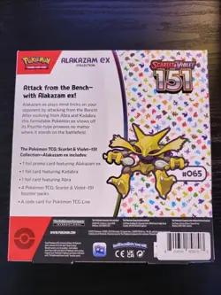 Pokemon TCG Scarlet and Violet - 151 Alakazam ex Collection Box - 4 Packs - Image 2