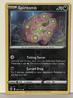 Spiritomb Reverse Holo 089/172 SWSH09: Brilliant Stars NM Pokemon Fast Ship - Image 1