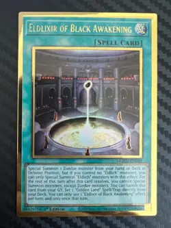 Yugioh Eldlixir of Black Awakening MGED-EN049 Premium Gold Rare 1st Edition NM - Image 1