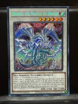 Yugioh - Brionac, the Magical Ice Dragon BLTR-EN004 1st Edition Secret Rare NM - Image 1