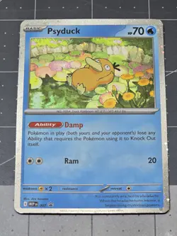 Psyduck Cosmos Holo SWIRL! Mega Evolution Black Star Promo 007 Pokemon TCG - Image 3