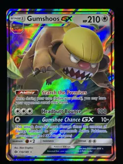 Pokemon Gumshoos GX 110/149 SUM Sun & Moon NM - Image 1