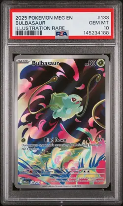 2025 Pokemon Mega Evolution #133 Bulbasaur Illustration Rare PSA 10 - Image 1