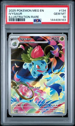 2025 Pokemon Mega Evolution #134 Ivysaur Illustration Rare PSA 10 - Image 1