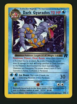 Dark Gyarados MP 8/82 🌀 SWIRL - Holo Rare Team Rocket Unlimited - Pokemon - Image 1