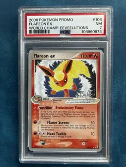 2006 POKEMON WORLD CHAMPIONSHIPS PROMO EEVEELUTIONS #108 FLAREON EX PSA 7 - Image 1