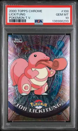 2000 Topps Chrome Pokemon T.V. Lickitung #108 PSA 10 - Image 1