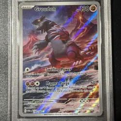 PSA 9 Groudon Illustration Rare #199 2023 Pokemon Paradox Rift 127011866 - Image 3