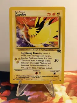 Pokemon TCG Zapdos 23 Black Star Promo WOTC 2000 LP Vintage - Image 1