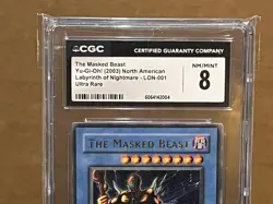 Yu-Gi-Oh! The Masked Beast Ultra Rare #LON-001 CGC 8 - Image 2