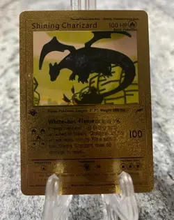 Shining Charzard/ Gold Foil Textured/ Display Pokemon Card NM/M (100hp) - Image 1