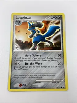 Pokemon Lucario 53/127 Diamond & Pearl Prerelease Promo 90 HP English TCG Card - Image 1