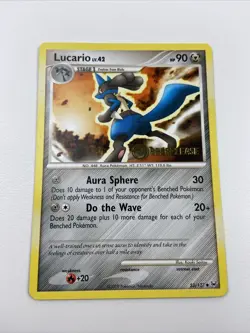 Pokemon Lucario 53/127 Diamond & Pearl Prerelease Promo 90 HP English TCG Card - Image 1
