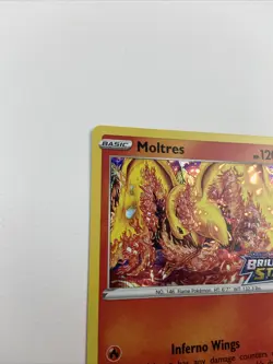 Moltres SWSH185 Stamped Brilliant Stars Pokemon Card TCG NM Black Star Promo - Image 2