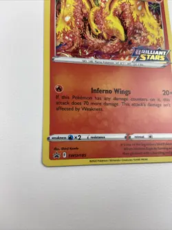 Moltres SWSH185 Stamped Brilliant Stars Pokemon Card TCG NM Black Star Promo - Image 3