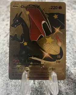 Shiny Charizard V #079/073 Gold Foil Pokemon Fan Art Display Card🔥🔥 - Image 1