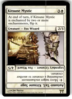 Kitsune Mystic // Autumn-Tail, Kitsune Sage Champions of Kamigawa Regular MTG NM - Image 1