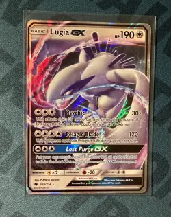 Pokemon TCG Lugia GX 159/214 Sun & Moon Lost Thunder Ultra Rare LP - Image 2