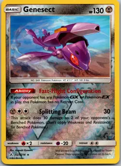 Genesect 127/214 Rare Unbroken Bonds Pokemon Reverse Holo Near Mint - Image 1