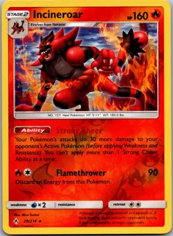 Incineroar 29/214 Rare Unbroken Bonds Pokemon Reverse Holo Near Mint - Image 1