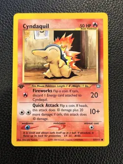 2000 Pokemon TCG Neo Genesis Cyndaquil 57/111 1st Edition - Image 1