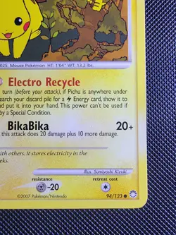 2007 POKEMON DIAMOND & PEARL MYSTERIOUS TREASURES #94/123 PIKACHU - Image 4