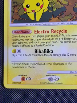 2007 POKEMON DIAMOND & PEARL MYSTERIOUS TREASURES #94/123 PIKACHU - Image 5