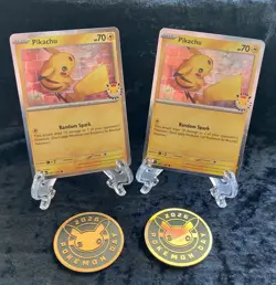 Pikachu 051 /162 Stamped 2026 Pokemon Day 30th Anniversary Promo TCG W/Coin X2! - Image 3