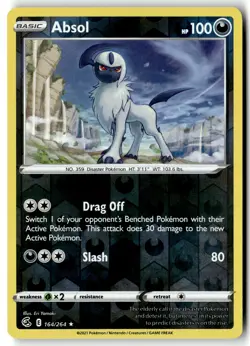 Pokemon Card Absol LP SWSH08: Fusion Strike Reverse Holo Rare 164/264 - Image 1