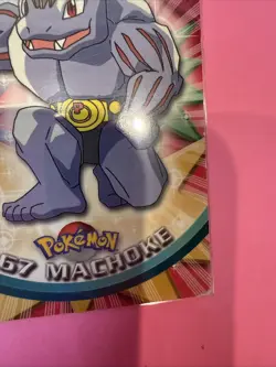 Machoke #67 Pokemon Topps Series 1 TCG Blue Logo Label 1st Print Pokemon - Image 4