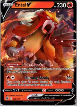 Pokemon TCG Entei V 022/172 Brilliant Stars Holo NM - Image 1