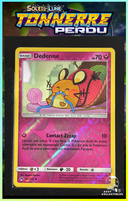 Carte Pokemon Dedenne 142/214 Reverse SL8 Tonnerre Perdu FR - Image 1