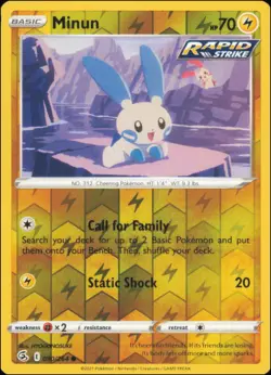 Pokemon - Minun #090/264 - SWSH08: Fusion Strike Reverse Holo - Image 1