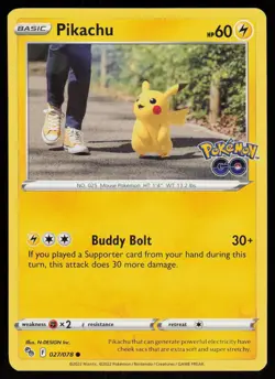 Pikachu 027/078 Pokemon Pokemon GO Common Near Mint - Image 1
