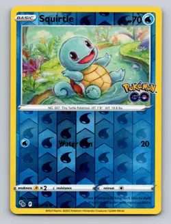 SQUIRTLE 015/078 C POKEMON GO POKEMON REVERSE HOLO NM - Image 1
